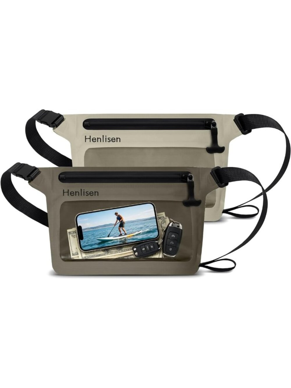 2-Pack Waterproof Dry Bags with Touchscreen, Adjustable Strap for Outdoor